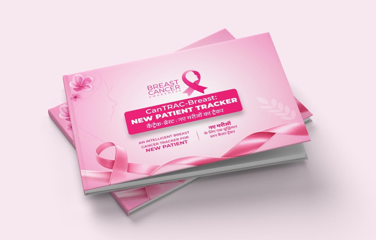 Printed CanTRAC-Breast New Patient Tracker diaries stacked
